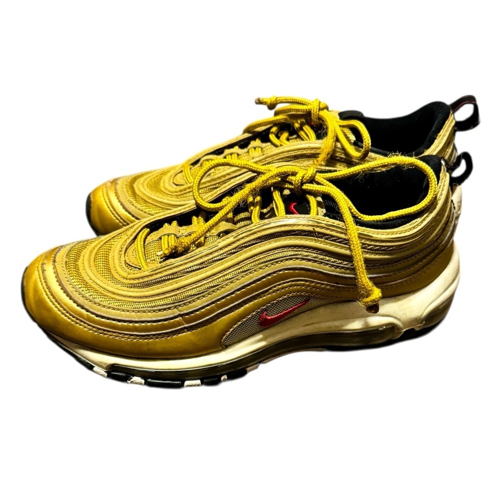 Nike Air Max 97 Metallic Gold Unisex Size 4.5Y Sneakers Running Shoes
